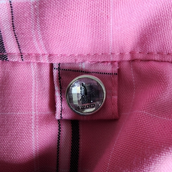 Pre-love Plus-size Izod Cool-FX Stretch Long Golf Shorts Pink Plaid Pock Size 16 - Picture 12 of 13